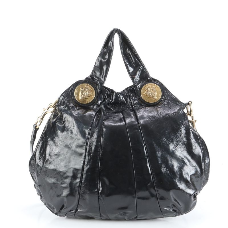 Gucci Hysteria Leather 2WAY Shoulder Bag Shoulder Tote 197016 Black Gold