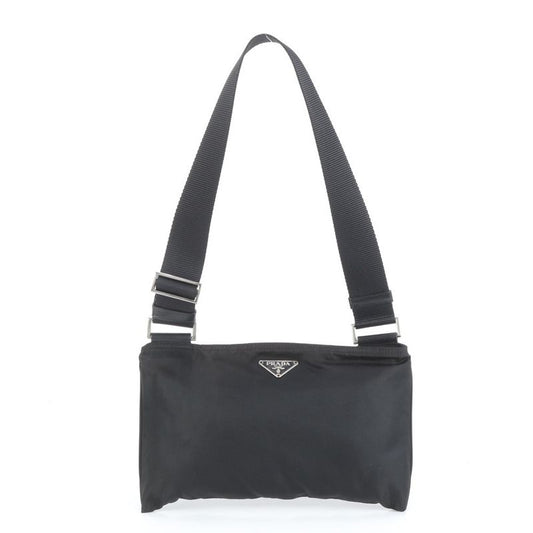 Prada Tessuto Nylon Triangle Logo Leather Shoulder Bag Shoulder One Shoulder