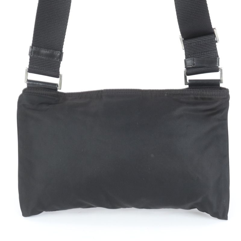 Prada Tessuto Nylon Triangle Logo Leather Shoulder Bag Shoulder One Shoulder