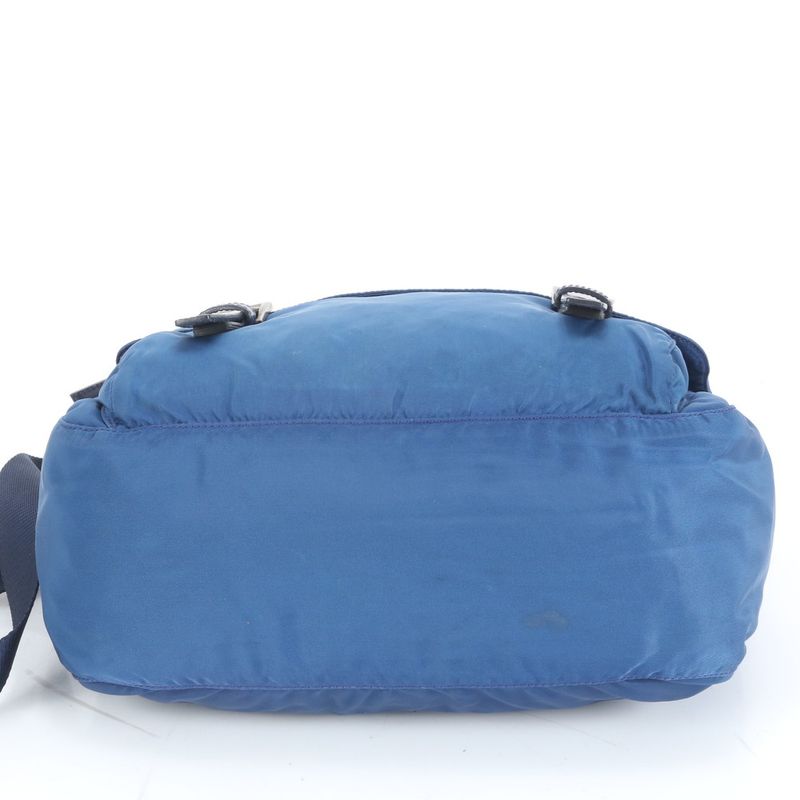 Prada Tessuto Nylon Triangle Logo Leather Shoulder Bag Crossbody Messenger