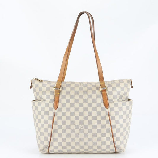 Louis Vuitton Damier Azure Totally MM N51262 Leather Tote Bag Shoulder A4 Women