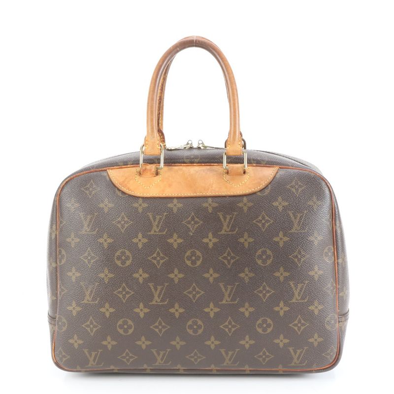 Louis Vuitton Monogram Deauville M47270 Leather Tote Bag Hand Brown Women EEE