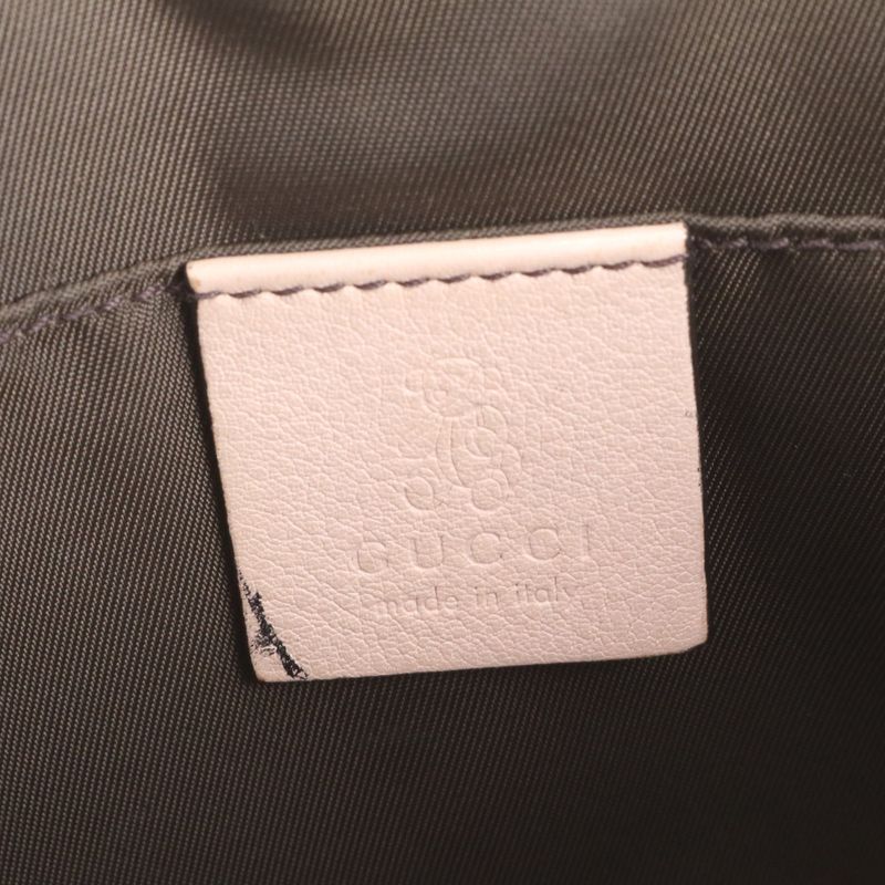 Gucci GG Supreme Leather Handbag Tote 297557 Beige Brand Pink Silver Hardware