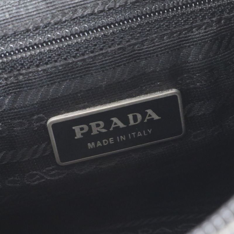 Prada Tessuto Nylon Triangle Logo Leather Shoulder Bag Crossbody Messenger