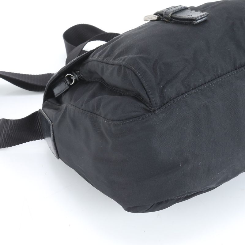 Prada Tessuto Nylon Triangle Logo Leather Shoulder Bag Crossbody Messenger