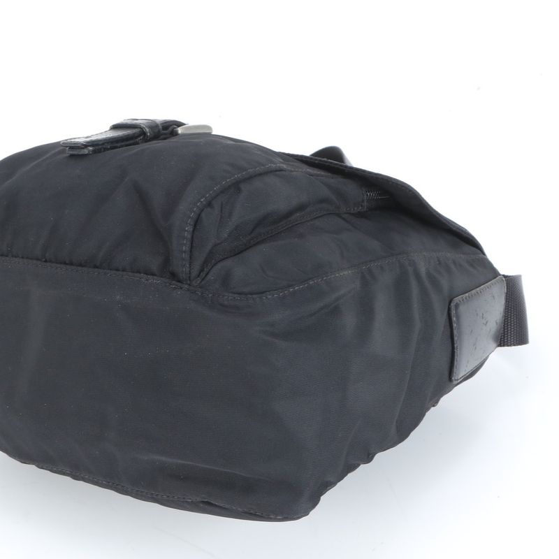 Prada Tessuto Nylon Triangle Logo Leather Shoulder Bag Crossbody Messenger