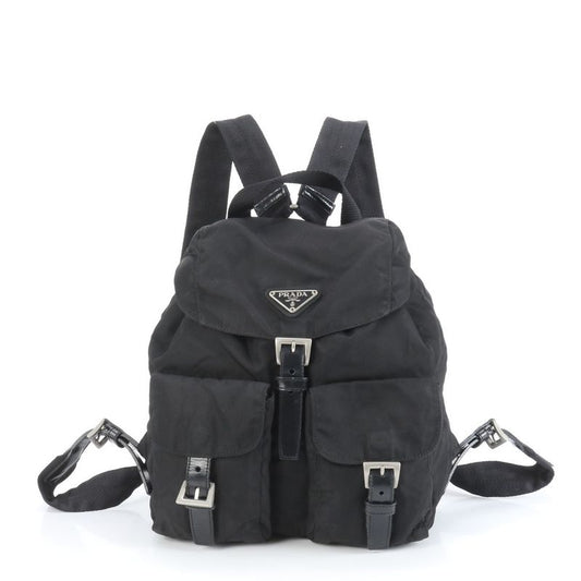 Prada Tessuto Nylon Triangle Logo Backpack Sac Backpack Black Women EEE Da13-9