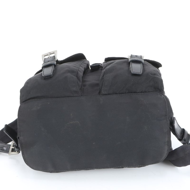 Prada Tessuto Nylon Triangle Logo Backpack Sac Backpack Black Women EEE Da13-9