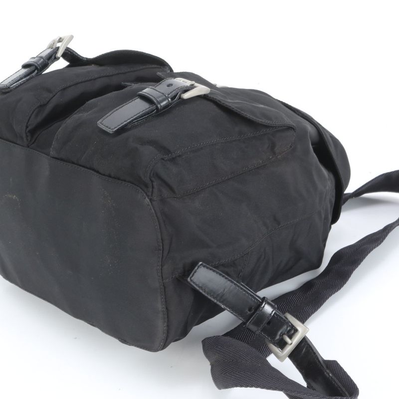 Prada Tessuto Nylon Triangle Logo Backpack Sac Backpack Black Women EEE Da13-9