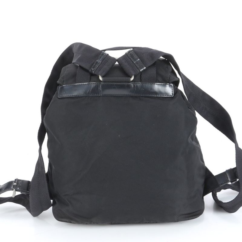Prada Tessuto Nylon Triangle Logo Backpack Sac Backpack Black Women EEE Da13-9