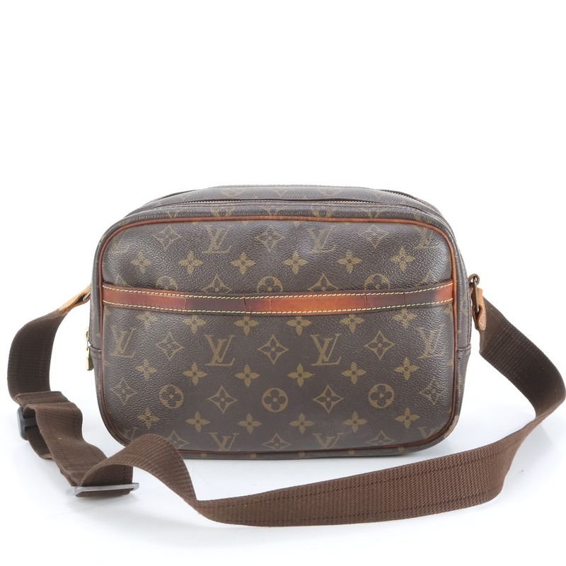 Louis Vuitton Monogram Reporter PM M45254 Leather Shoulder Bag Crossbody Brown
