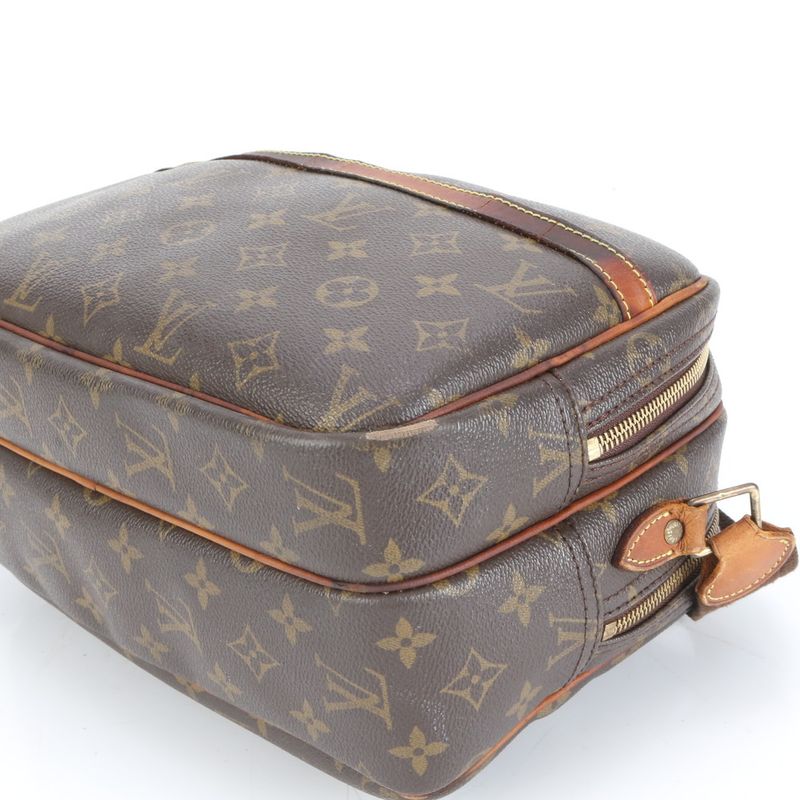 Louis Vuitton Monogram Reporter PM M45254 Leather Shoulder Bag Crossbody Brown