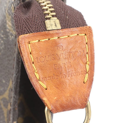 Louis Vuitton Monogram Leather Bucket Pouch Makeup Accessories Small Bag Brown