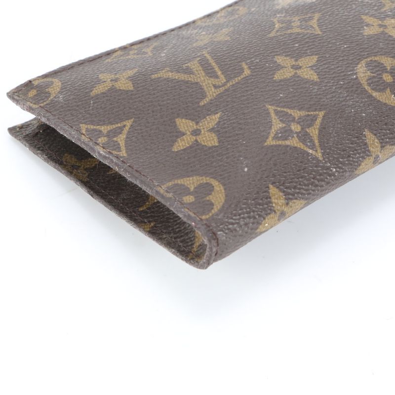 Louis Vuitton Monogram Leather Bucket Pouch Makeup Accessories Small Bag Brown