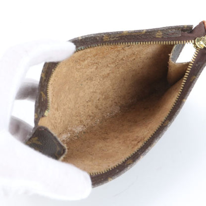 Louis Vuitton Monogram Leather Bucket Pouch Makeup Accessories Small Bag Brown