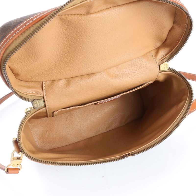 Vintage Celine Macadam Leather 2WAY Vanity Bag Crossbody Shoulder Crossbody