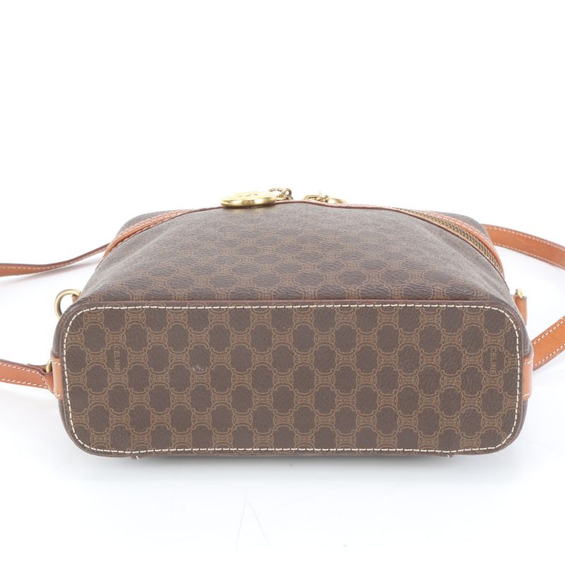 Vintage Celine Macadam Leather 2WAY Vanity Bag Crossbody Shoulder Crossbody