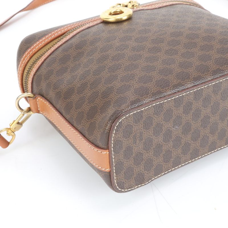 Vintage Celine Macadam Leather 2WAY Vanity Bag Crossbody Shoulder Crossbody