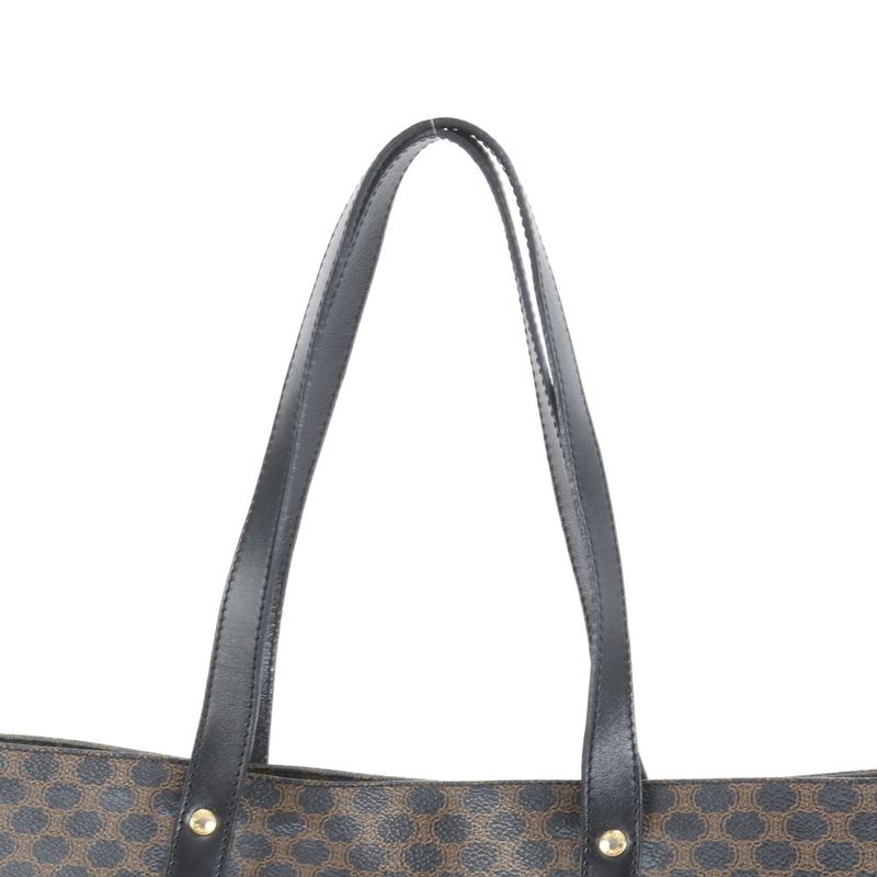 Celine Macadam Triomphe Leather Tote Bag Shoulder Black Business Commute