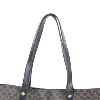 Celine Macadam Triomphe Leather Tote Bag Shoulder Black Business Commute