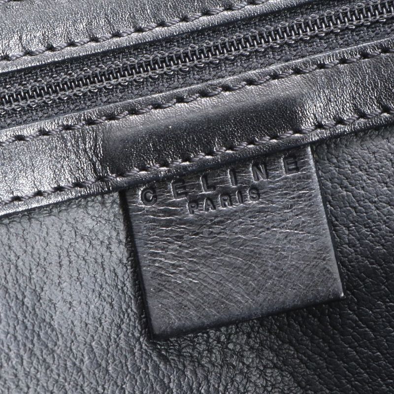 Celine Macadam Triomphe Leather Tote Bag Shoulder Black Business Commute