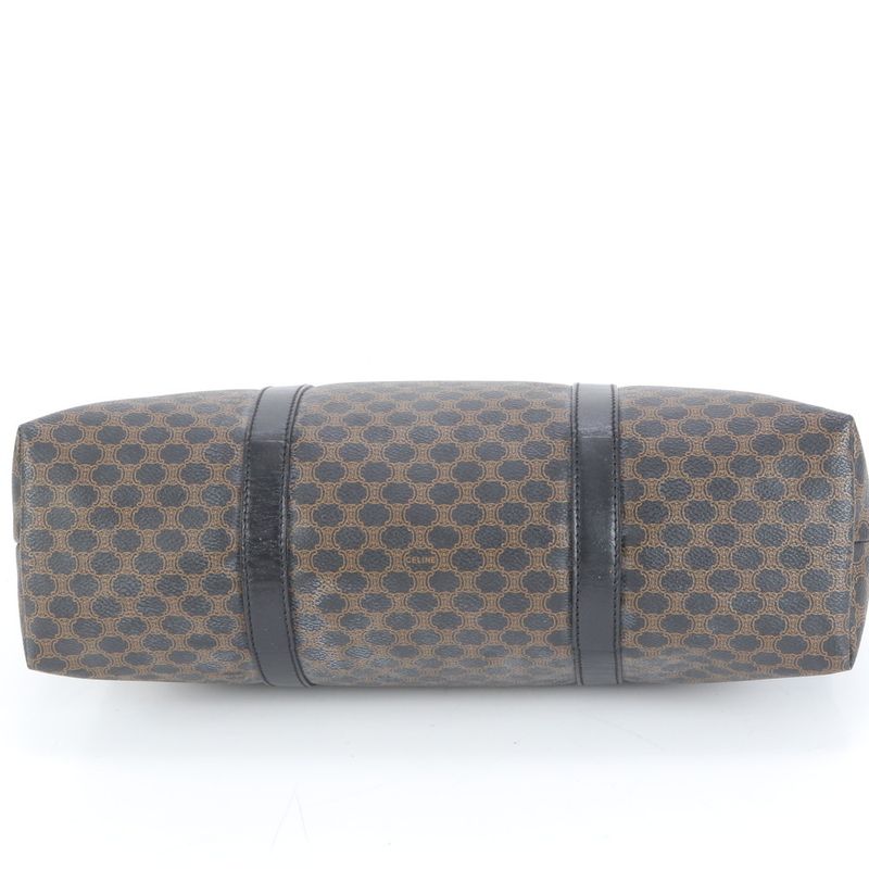 Celine Macadam Triomphe Leather Tote Bag Shoulder Black Business Commute