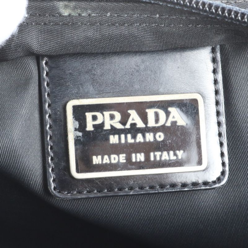 Prada Tessuto Nylon Triangle Logo Shoulder Bag Crossbody Messenger Black Mens