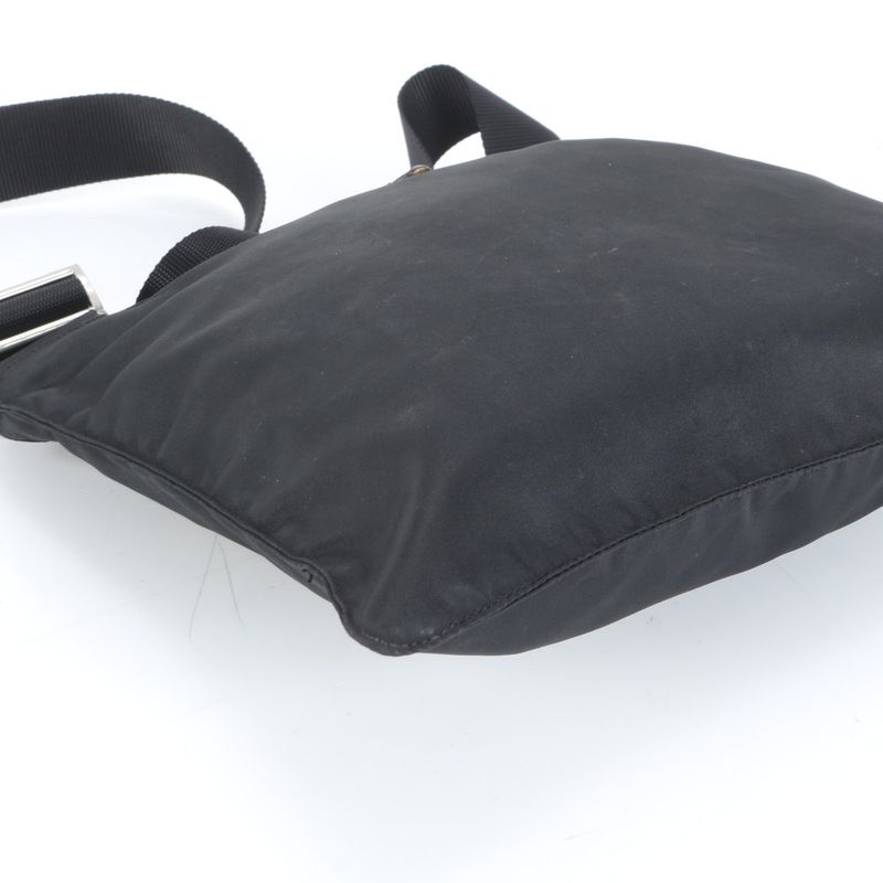Prada Tessuto Nylon Triangle Logo Shoulder Bag Crossbody Messenger Black Mens