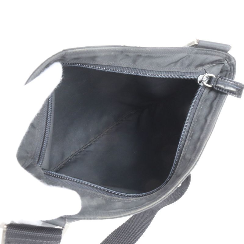 Prada Tessuto Nylon Triangle Logo Shoulder Bag Crossbody Messenger Black Mens