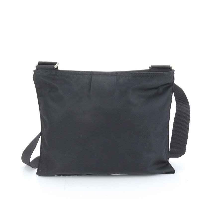 Prada Tessuto Nylon Triangle Logo Shoulder Bag Crossbody Messenger Black Mens