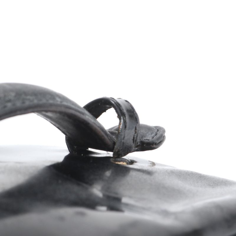 Chanel Coco Mark Vanity Bag Patent Leather Hand Tote Black Genuine Leather