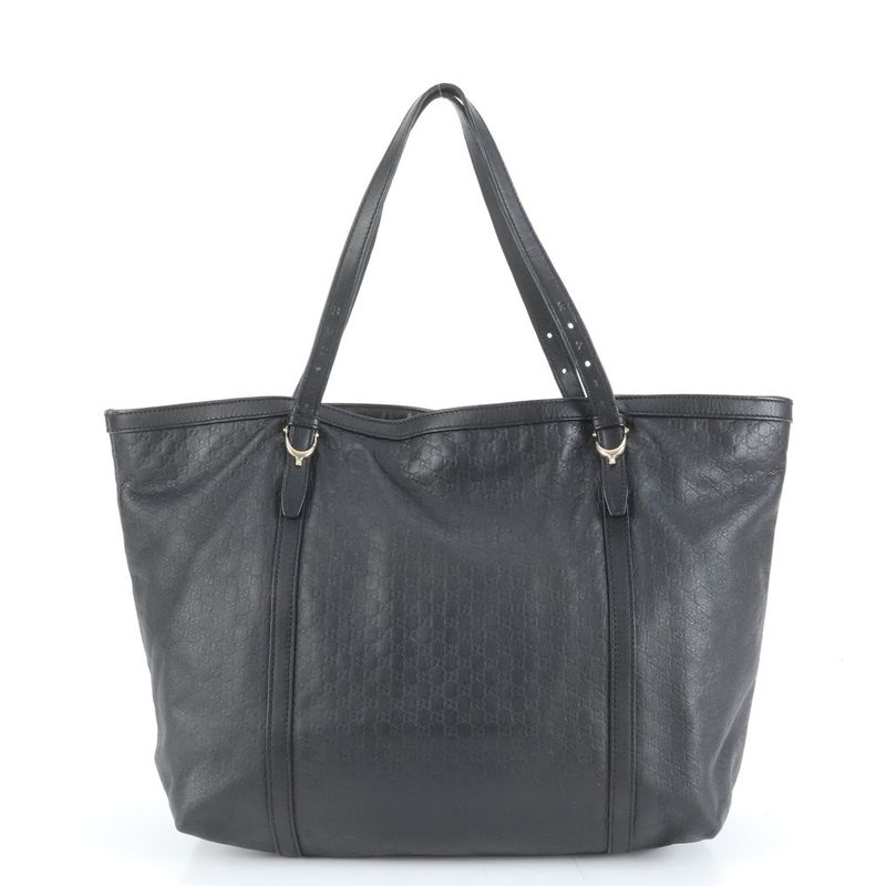 Gucci Micro Guccissima Nice Leather Tote Bag Shoulder 309613 Black A4 Women's
