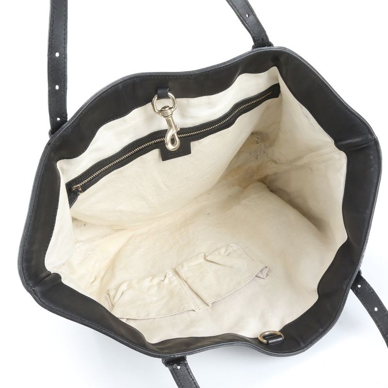 Gucci Micro Guccissima Nice Leather Tote Bag Shoulder 309613 Black A4 Women's