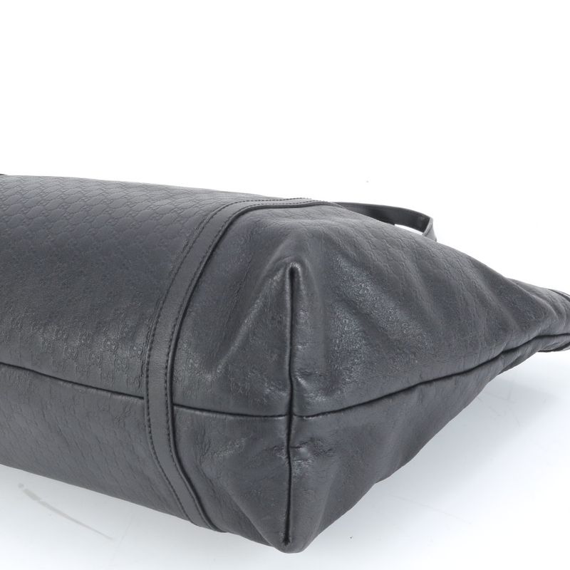 Gucci Micro Guccissima Nice Leather Tote Bag Shoulder 309613 Black A4 Women's