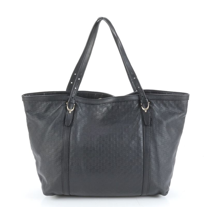 Gucci Micro Guccissima Nice Leather Tote Bag Shoulder 309613 Black A4 Women's