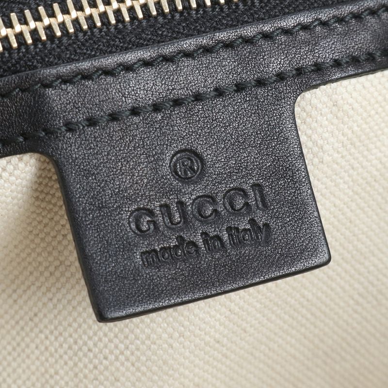 Gucci Micro Guccissima Nice Leather Tote Bag Shoulder 309613 Black A4 Women's