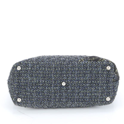 Chanel With Serial Seal Cambon Tweed Leather Tote Bag Shoulder Black A4 Ladies