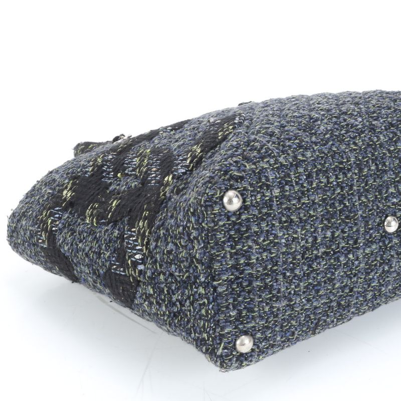 Chanel With Serial Seal Cambon Tweed Leather Tote Bag Shoulder Black A4 Ladies