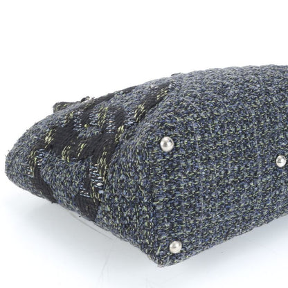 Chanel With Serial Seal Cambon Tweed Leather Tote Bag Shoulder Black A4 Ladies