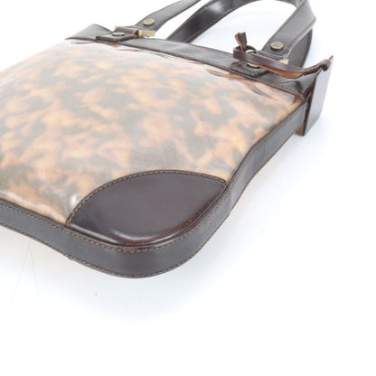 Celine With Charm Marble Gold Hardware Leather Tote Bag Shoulder Brown Women's