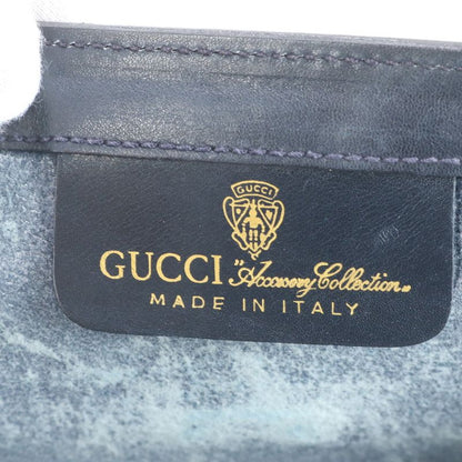 Vintage Old Gucci Sherry Line Leather Second Bag Hand Second Pouch Black Ladies