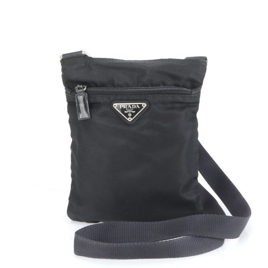 Prada Tessuto Nylon Triangle Logo Leather Shoulder Bag Crossbody Messenger Men