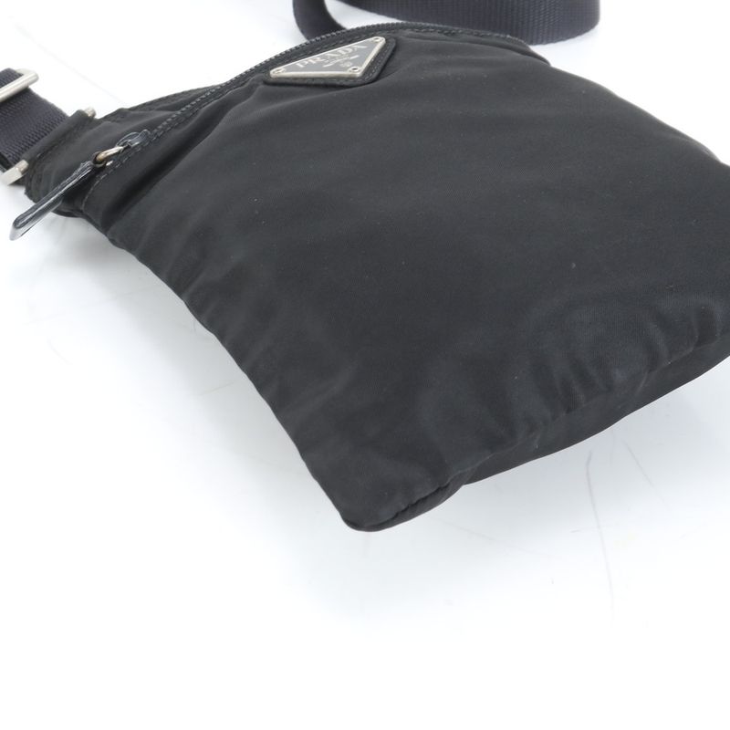 Prada Tessuto Nylon Triangle Logo Leather Shoulder Bag Crossbody Messenger Men