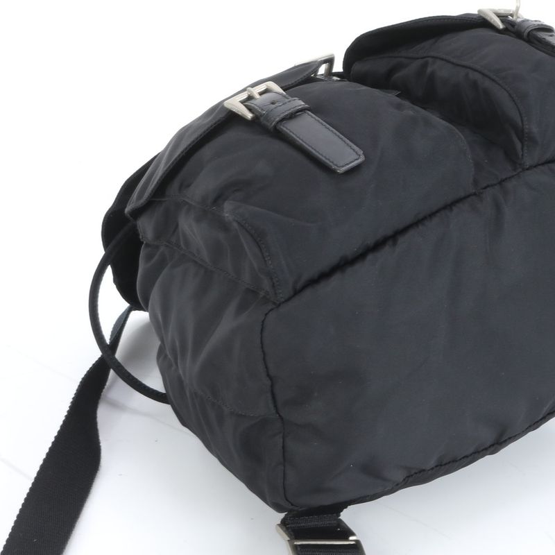 Prada Tessuto Nylon Triangle Logo Leather Backpack Sac Backpack Women EEE Da19-3