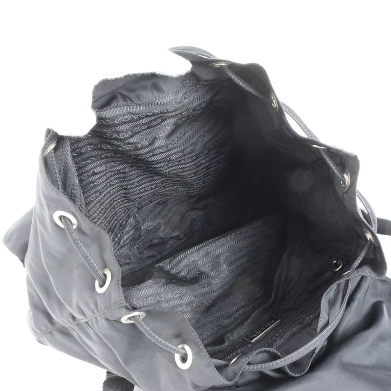 Prada Tessuto Nylon Triangle Logo Leather Backpack Sac Backpack Women EEE Da19-3