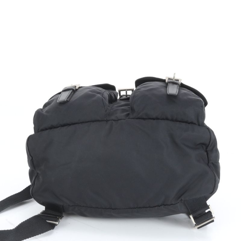 Prada Tessuto Nylon Triangle Logo Leather Backpack Sac Backpack Women EEE Da19-3