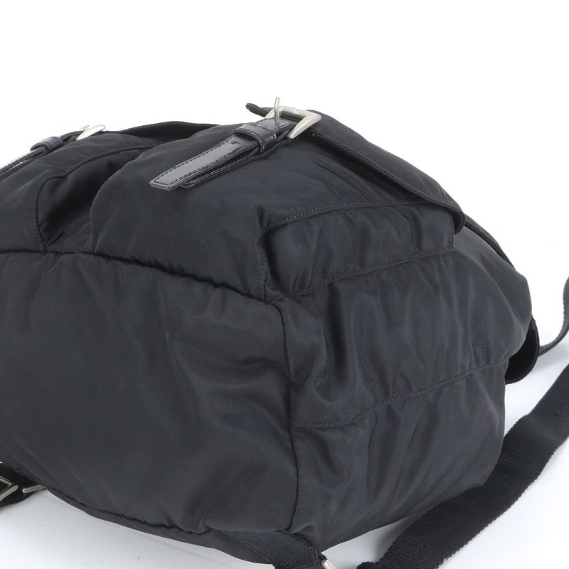 Prada Tessuto Nylon Triangle Logo Leather Backpack Sac Backpack Women EEE Da19-3