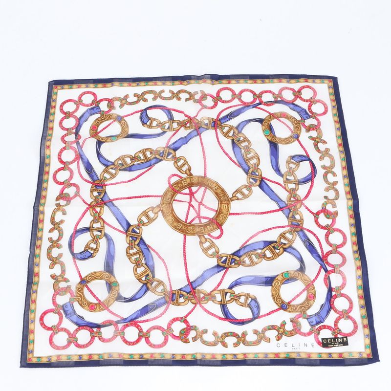 Celine Circle Logo Pouch Scarf Set Accessories Makeup Small Bag Clutch Bag