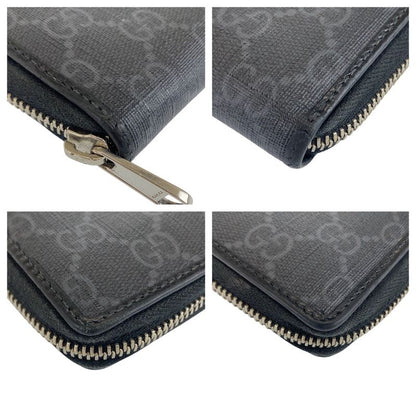 Gucci Interlocking Black GG Supreme Canvas/leather 673003 Long Wallet Long