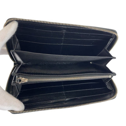 Gucci Interlocking Black GG Supreme Canvas/leather 673003 Long Wallet Long